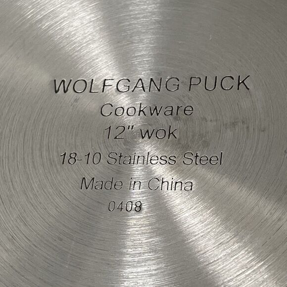 Wolfgang Puck Cookware 12" Chef Wok Pan 18-10 Non-Stick Stainless Steel 0408 - Picture 10 of 12